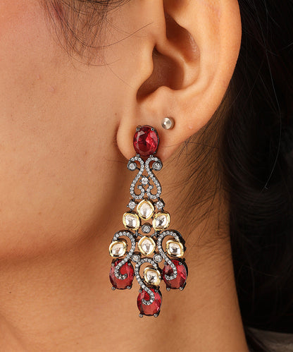 Simple Ruby American Stone Necklace Set