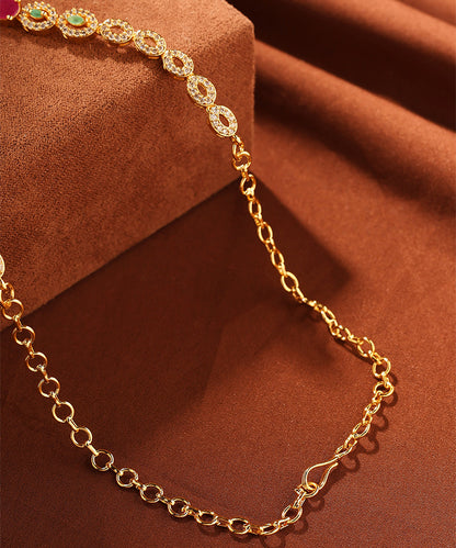 American Diamond Necklace Set with Multicolour Stones