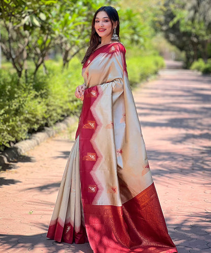 Woven Design Zari Art Silk Banarasi Saree with Intricate Patterns