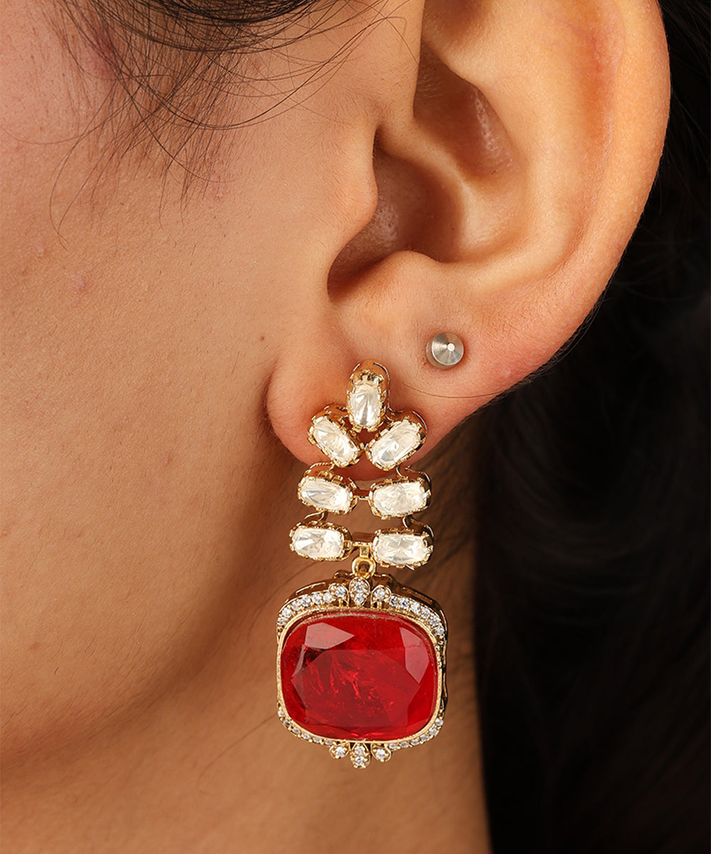 Red Kundan Choker Necklace Set