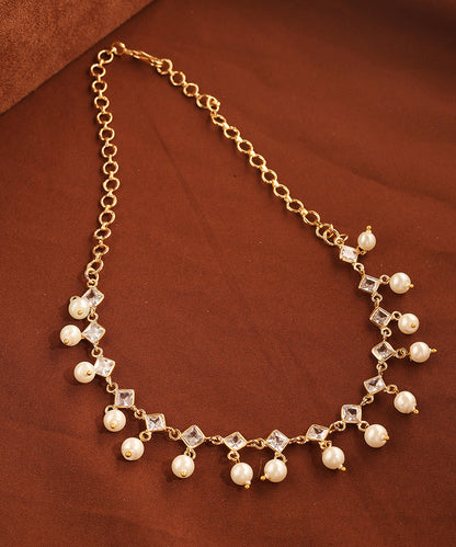 American Diamond and Pearls Necklace