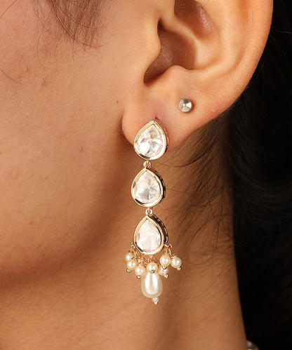 Simple Necklace Set with Kundan Stones