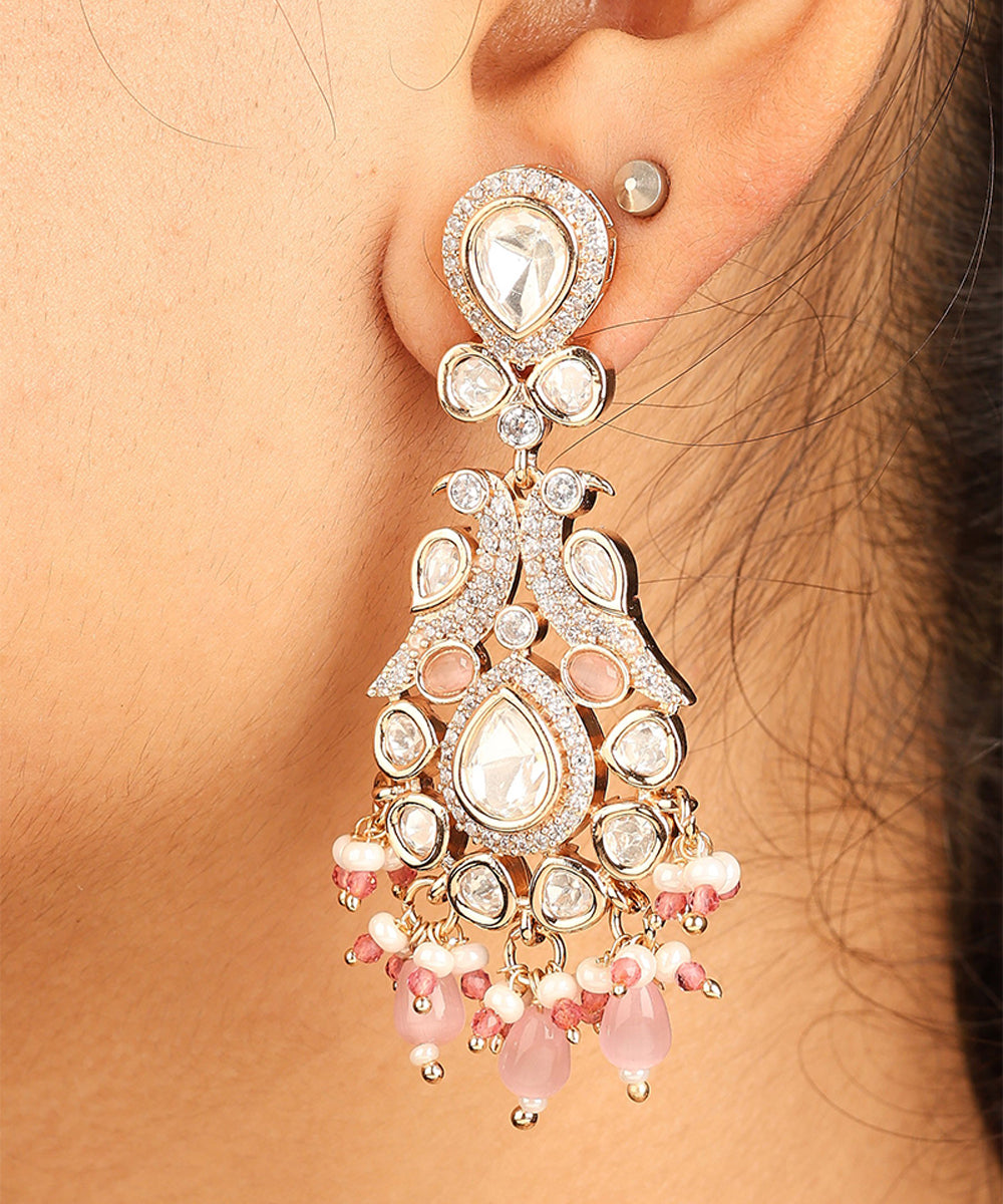 Kundan Necklace Set with Pink Accents