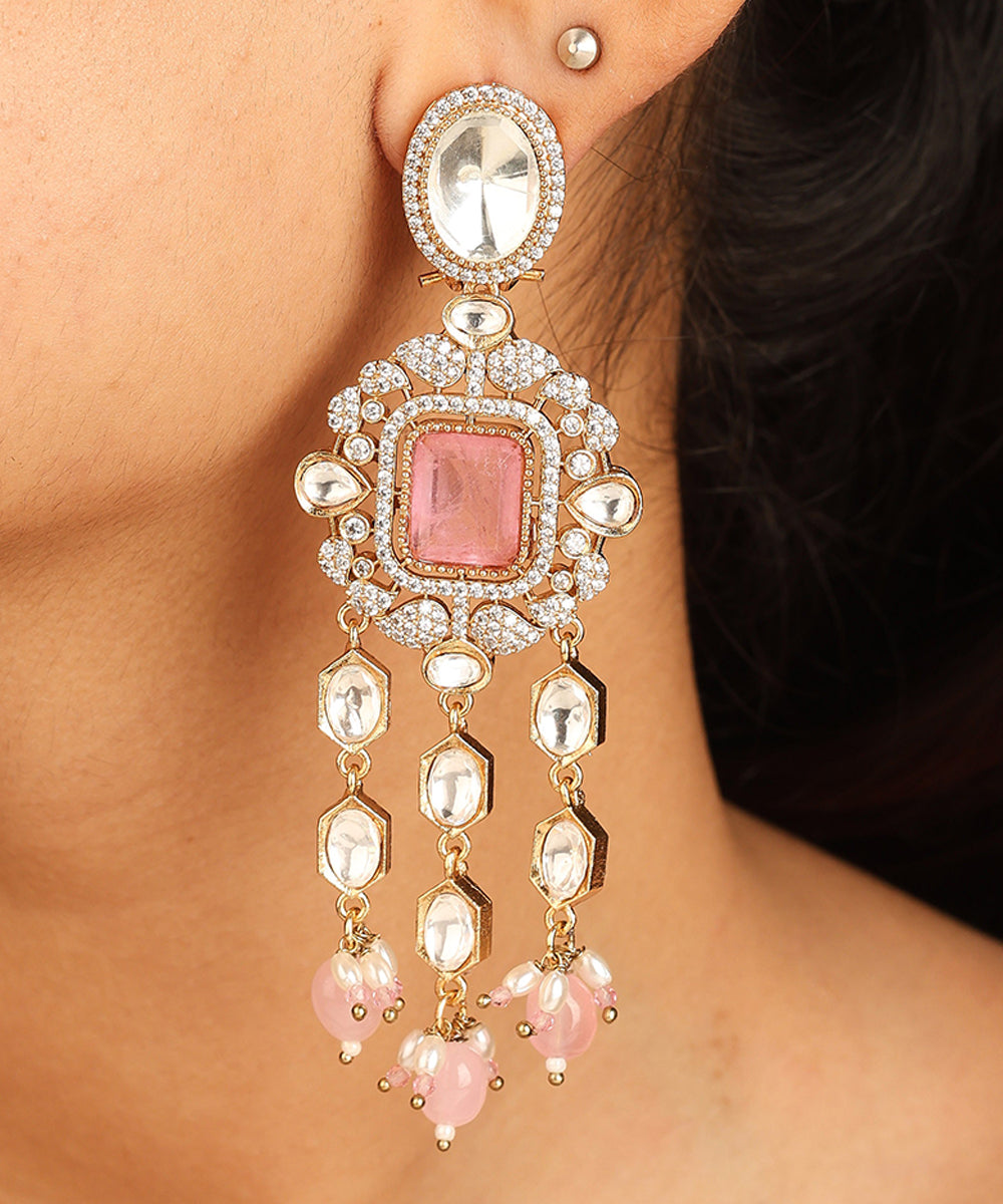 Kundan Necklace Set with Pink Stones