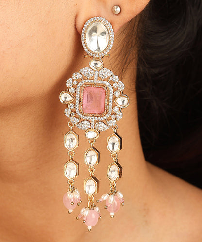 Kundan Necklace Set with Pink Stones