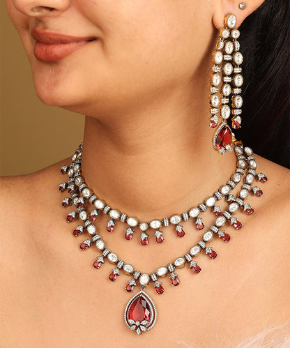 Kundan Necklace Set with Green Accents