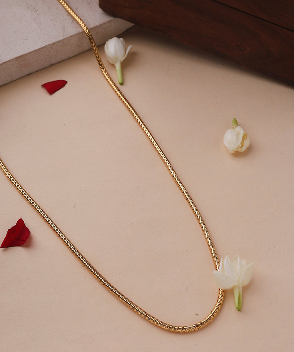 Mugappu Gold Plated Chain with Peacock Pendant