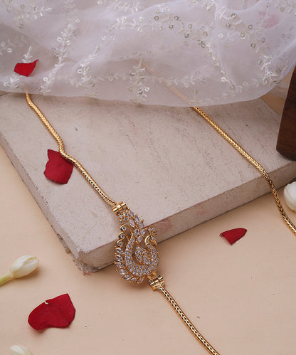 Mugappu Gold Plated Chain with Peacock Pendant