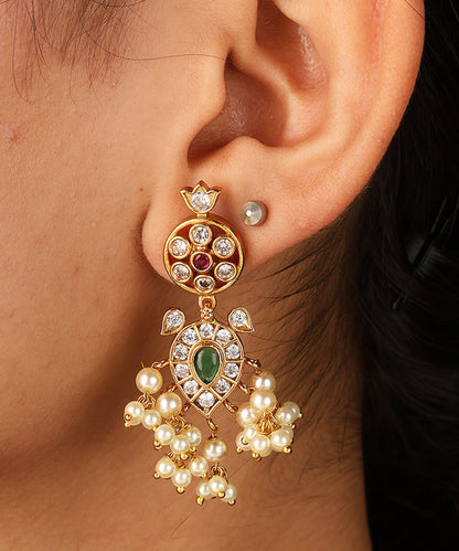 Exquisite Gold Plated Guttapusalu Necklace with Stone Embellishments