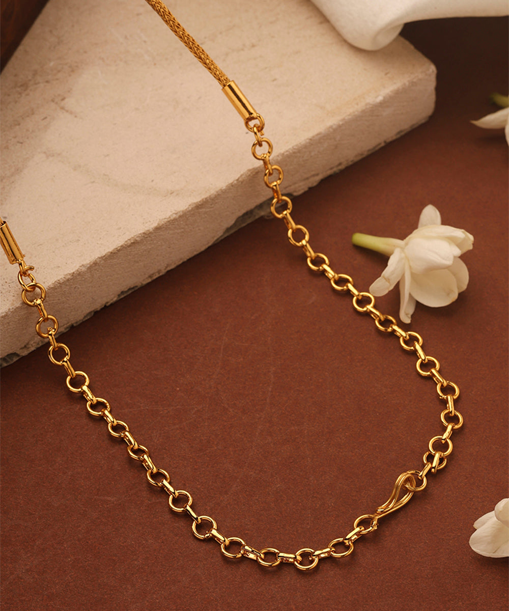 Gold Plated Necklace Set with Laxmi Pendant