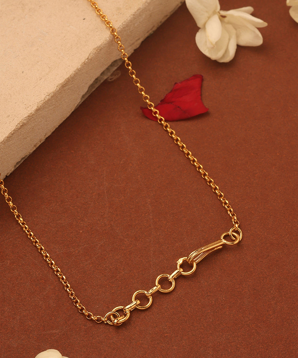 Pearl Necklace with Stone Studded Gold Balls