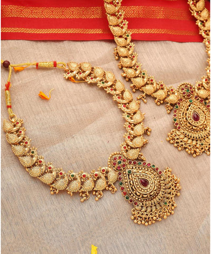 Gold Plated South Indian Temple Necklace Set