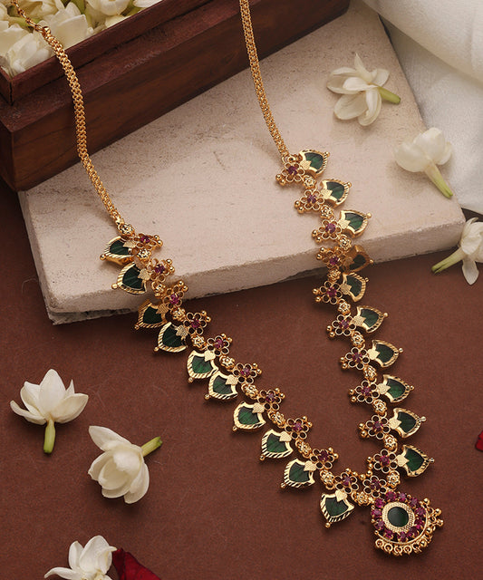 Gold Plated Palakka Necklace Set