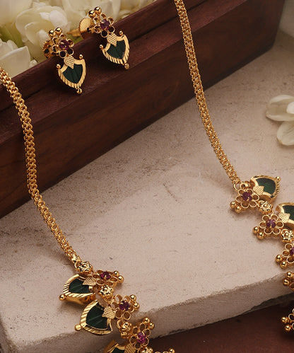 Gold Plated Palakka Necklace Set