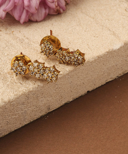 American Stone Studded Leaf Shape Necklace Set
