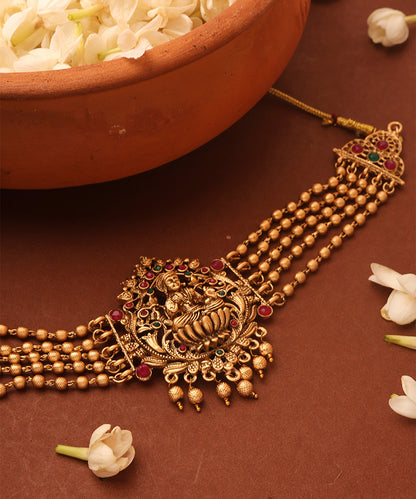 Temple jewellery Choker with Laxmi Pendant
