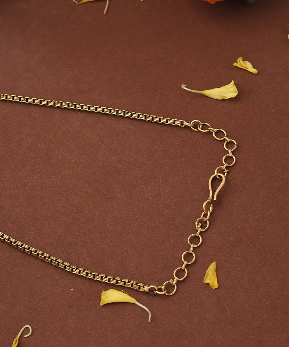 Gold Plated Lakshmi Pendant Necklace Set
