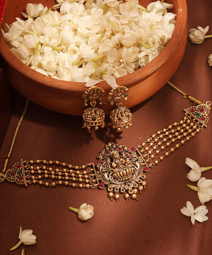 Temple jewellery Choker with Laxmi Pendant