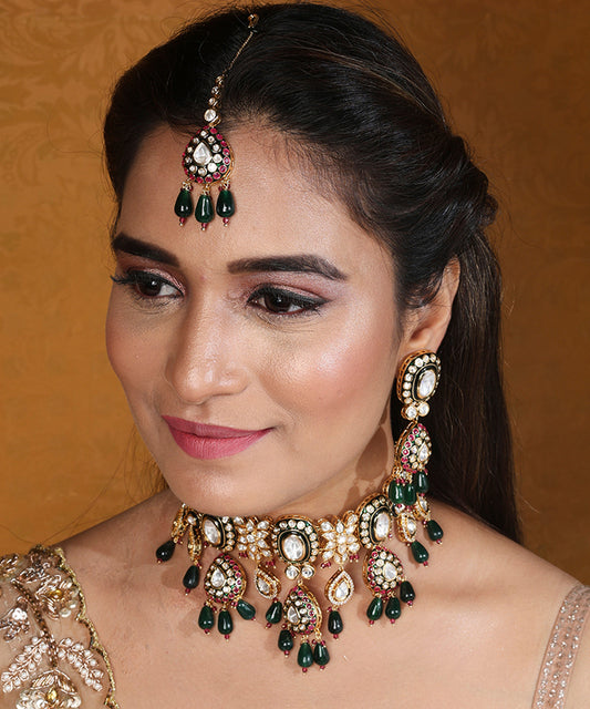 Kundan Stones Choker with Jaipur Jadau Work