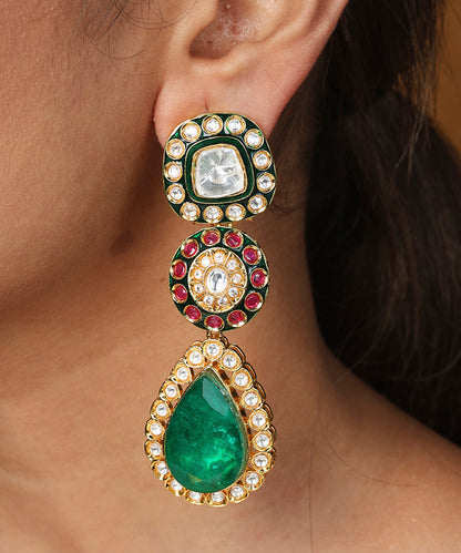 Jaipur Jadau Work Necklace Set with Kundan Stones