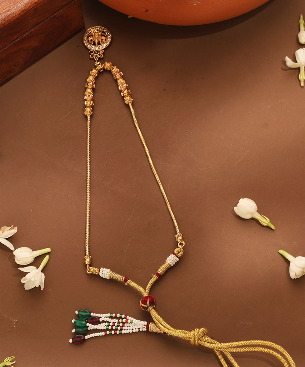 Laxmi Motif Pendant Necklace with Ball Chain