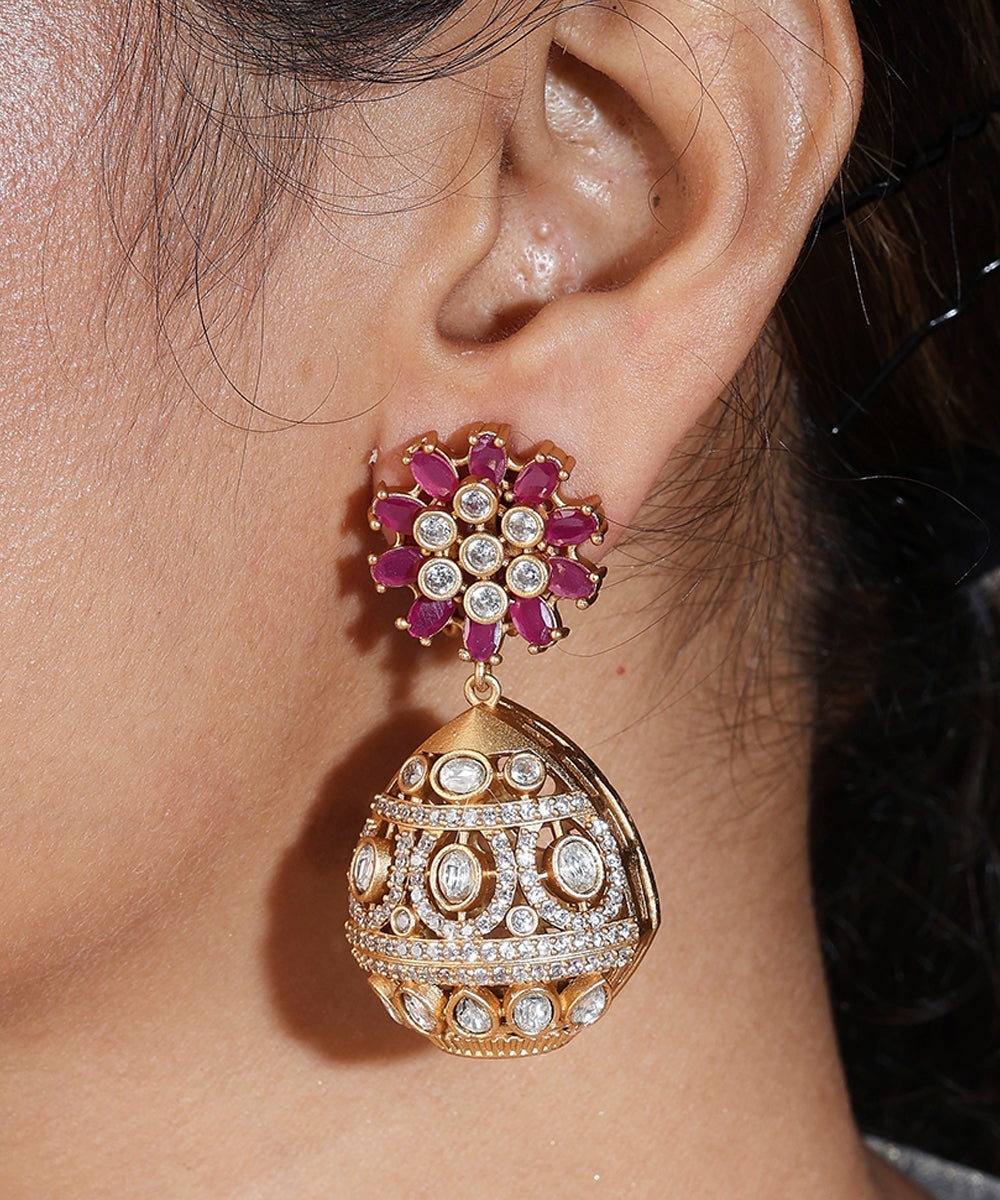 Hasli Style Necklace Set in Pink with American Stones
