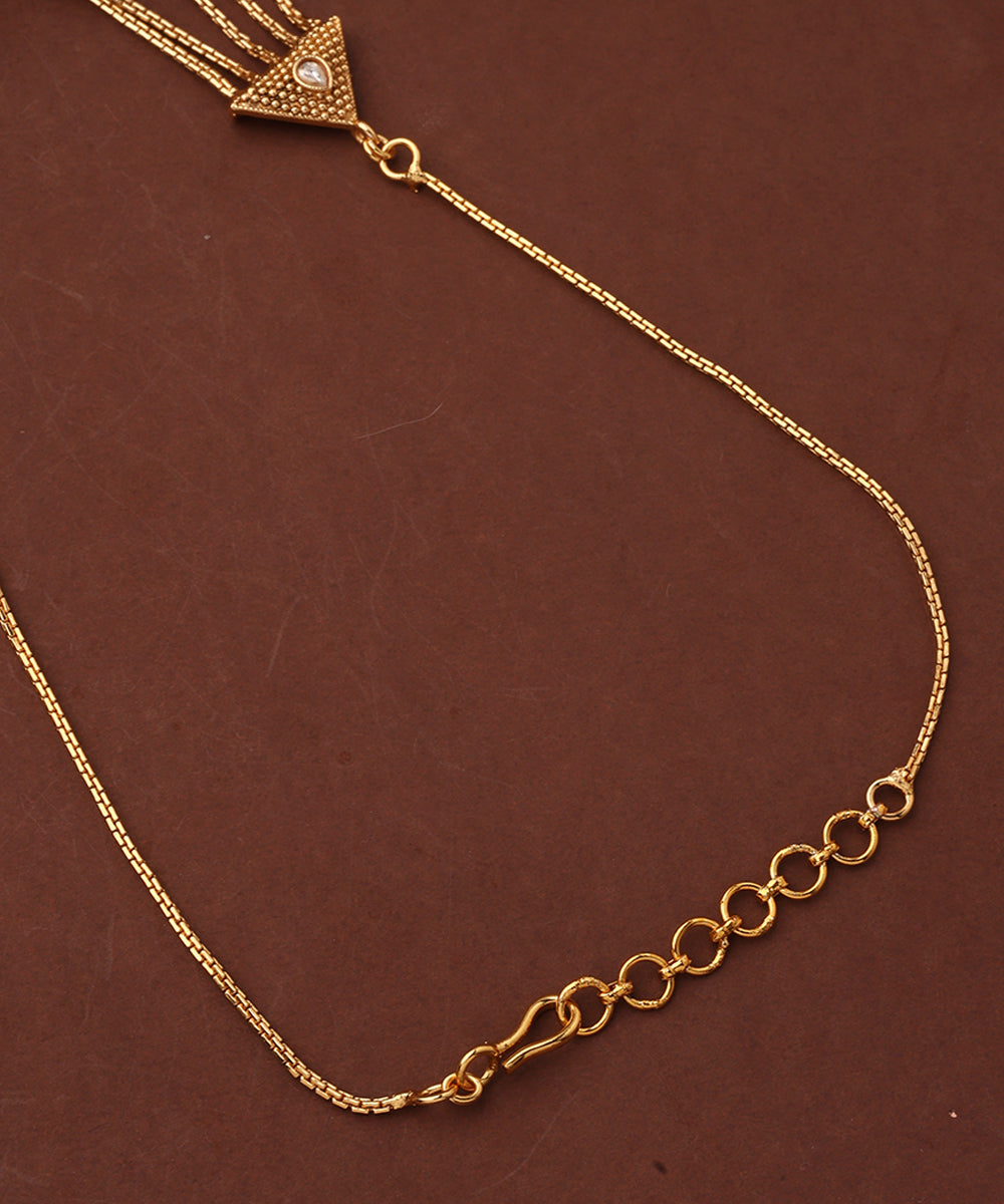 Five Layer Necklace Set with Round Pendants and White Stones