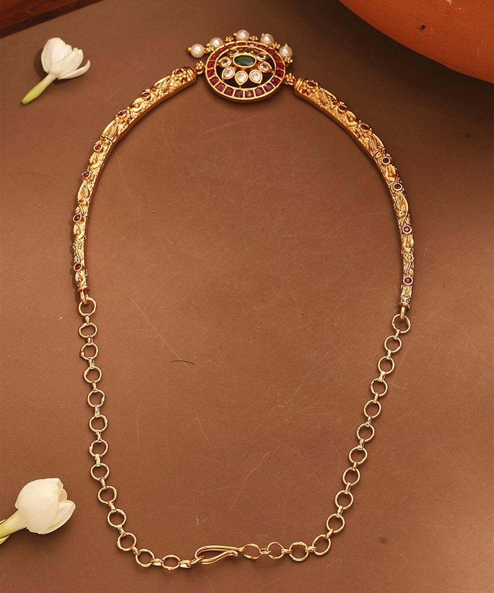 Minimalistic Gold Plated Choker with Kemp Necklace