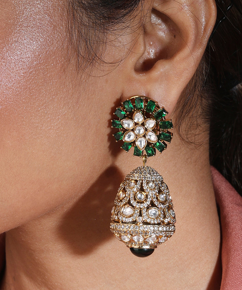 Hasli Style Necklace with Green American Stones Statement Piece