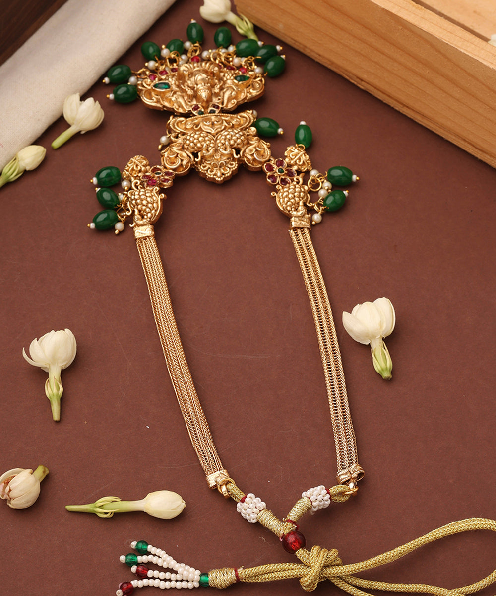 Temple Necklace Set with Laxmi Motif Pendant