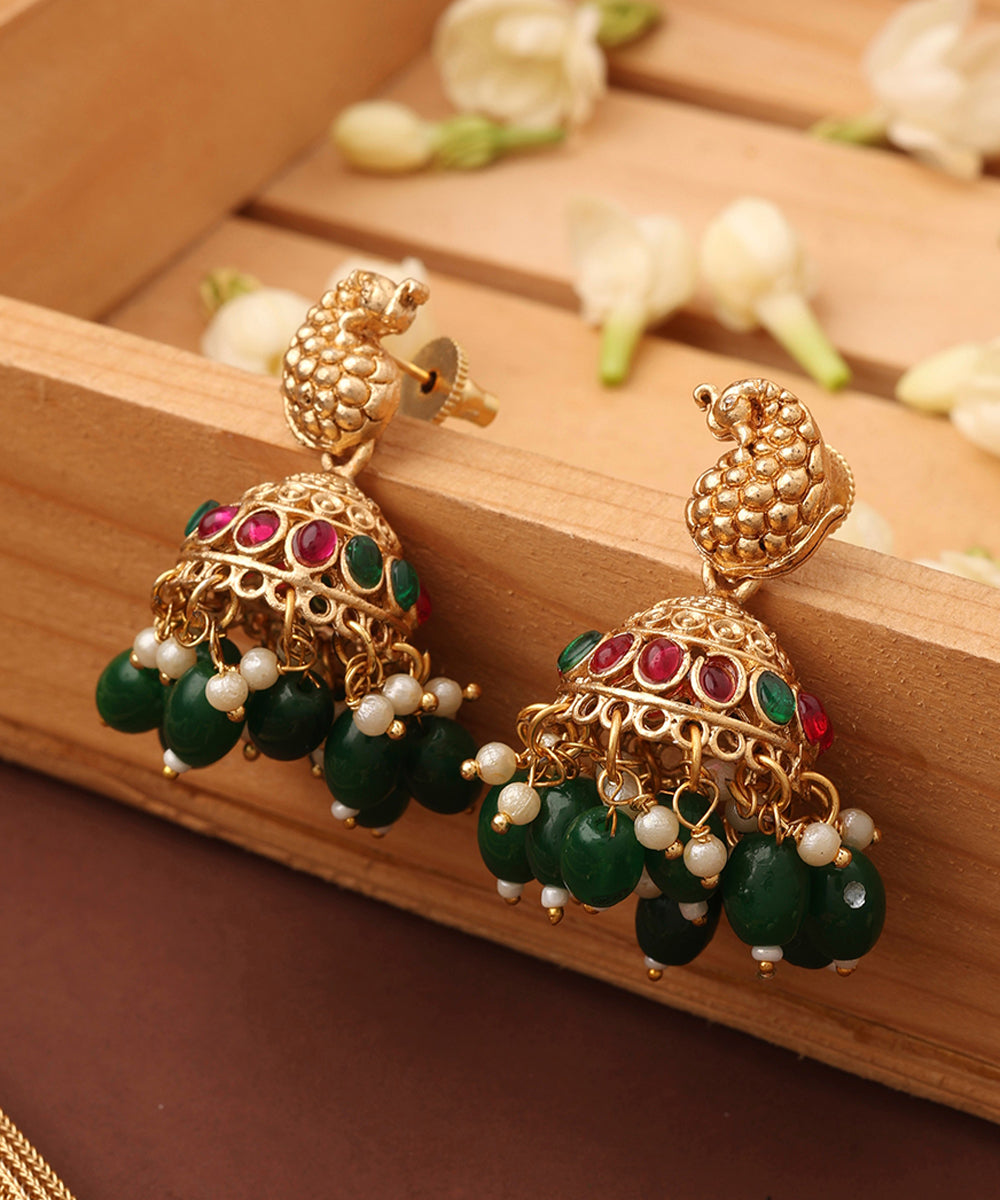 Temple Necklace Set with Laxmi Motif Pendant