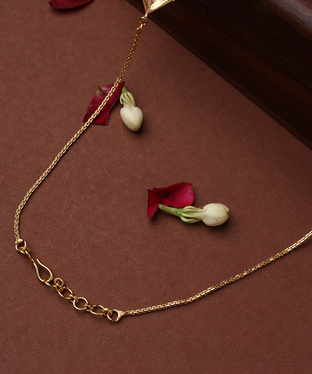 Five Layer Necklace with Green Hexagon Pendants