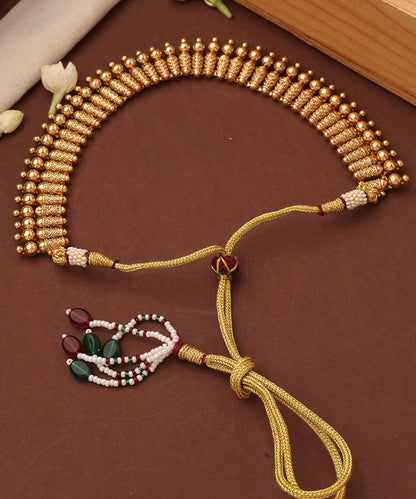 Gold Plated Temple Design Necklace Set
