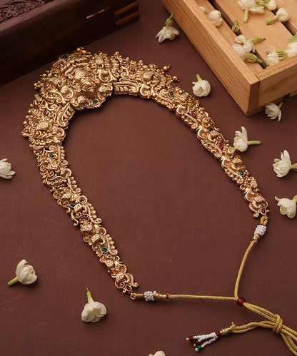 Statement Temple Necklace Set with Laxmi Motif Pendant