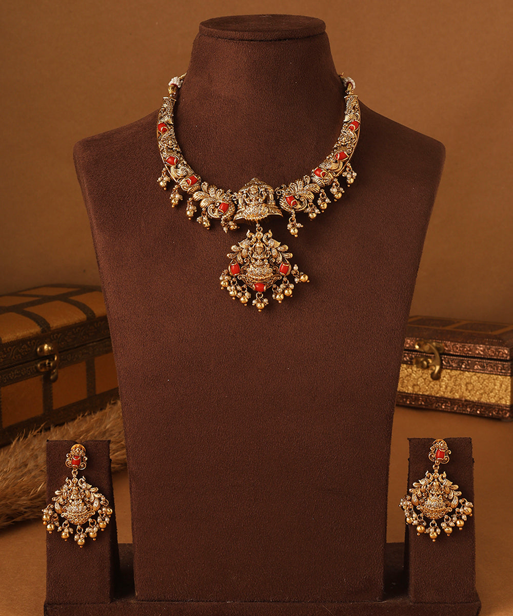 Floral Lakshmi Blossom Necklace Set