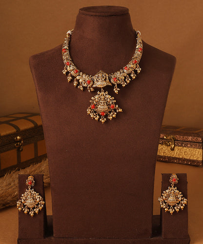 Floral Lakshmi Blossom Necklace Set