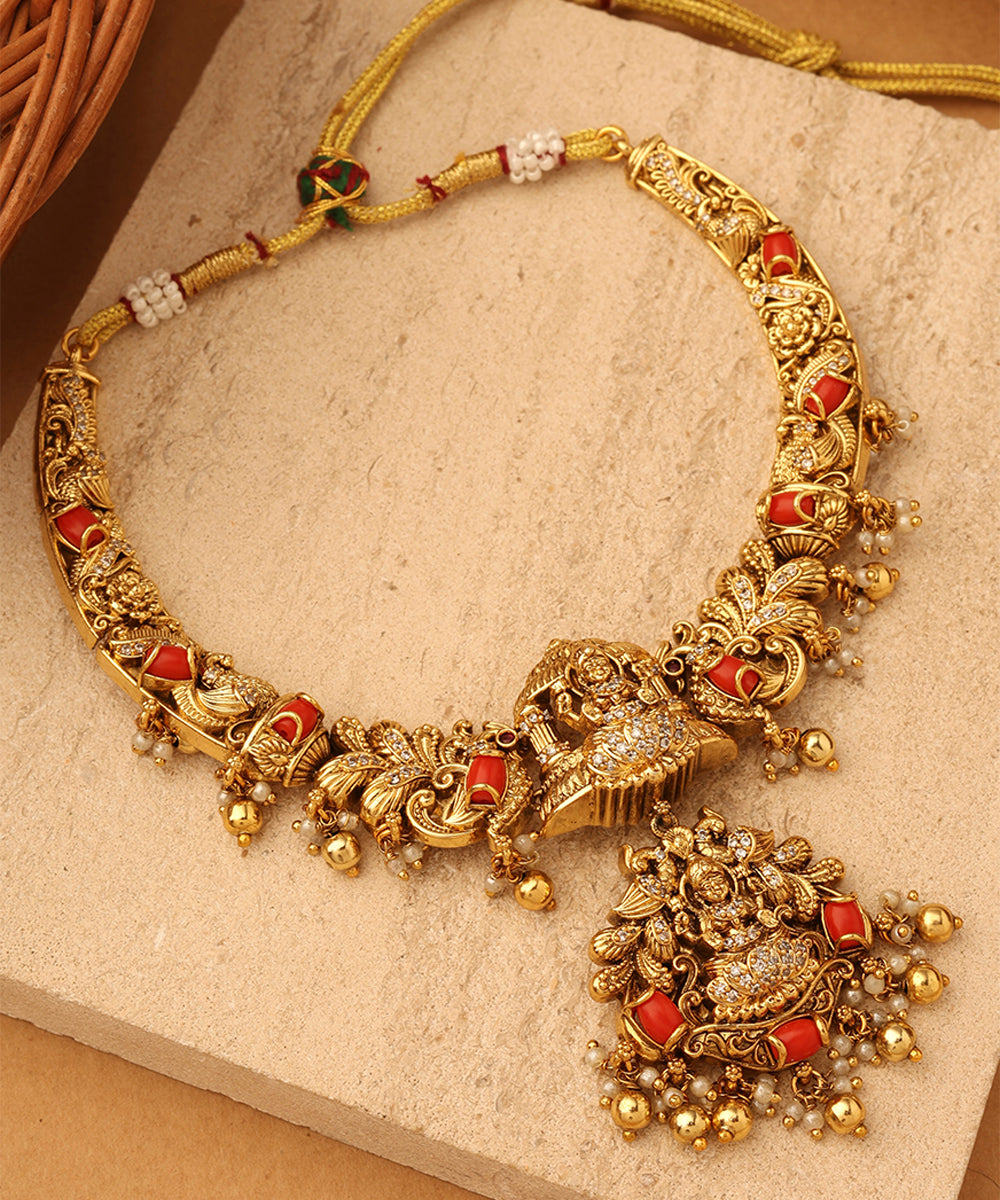 Floral Lakshmi Blossom Necklace Set