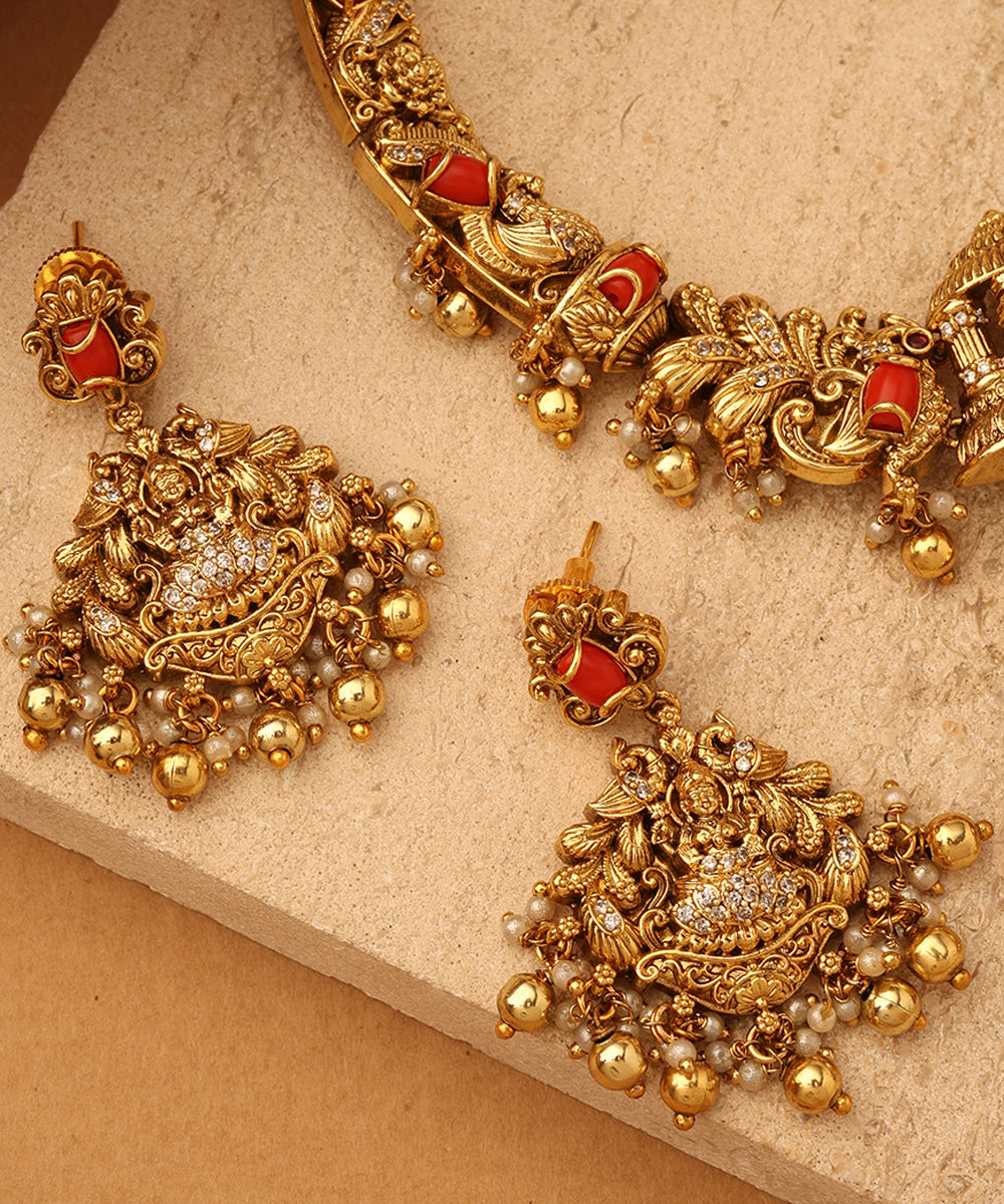 Floral Lakshmi Blossom Necklace Set