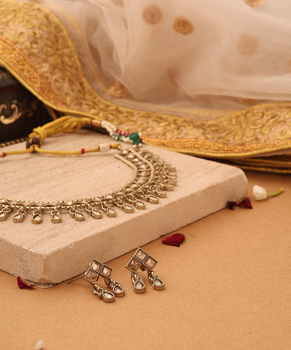 Transparent Elegance Gold Necklace Set