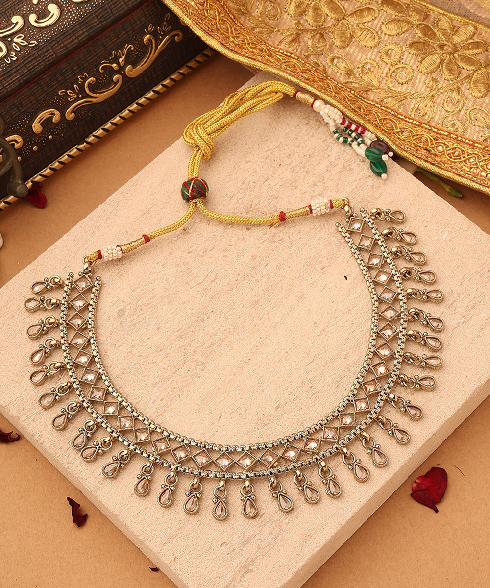 Transparent Elegance Gold Necklace Set