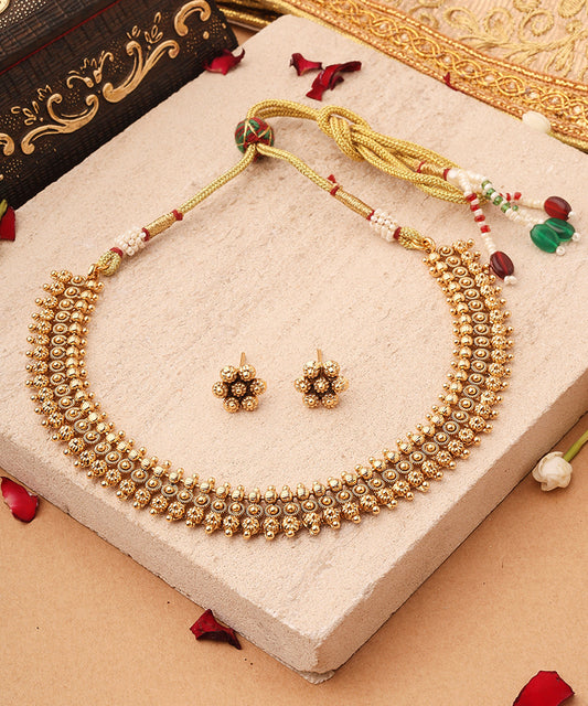 Golden Heritage Curved Necklace Set