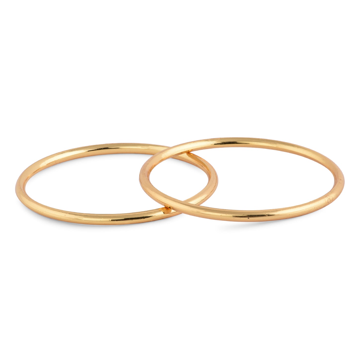 Plain Gold Plated Bangles Set Of 2