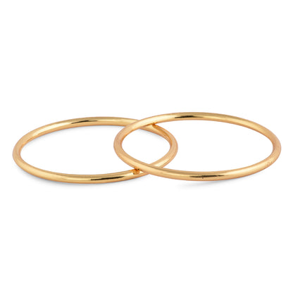 Plain Gold Plated Bangles Set Of 2