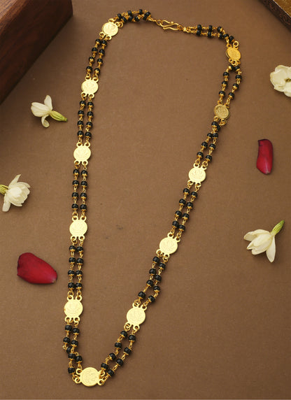 Laxmi Motif Mangalsutra with Gold Coins