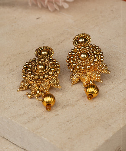 Gold-Plated Tone Festive Long Necklace & Earring Set