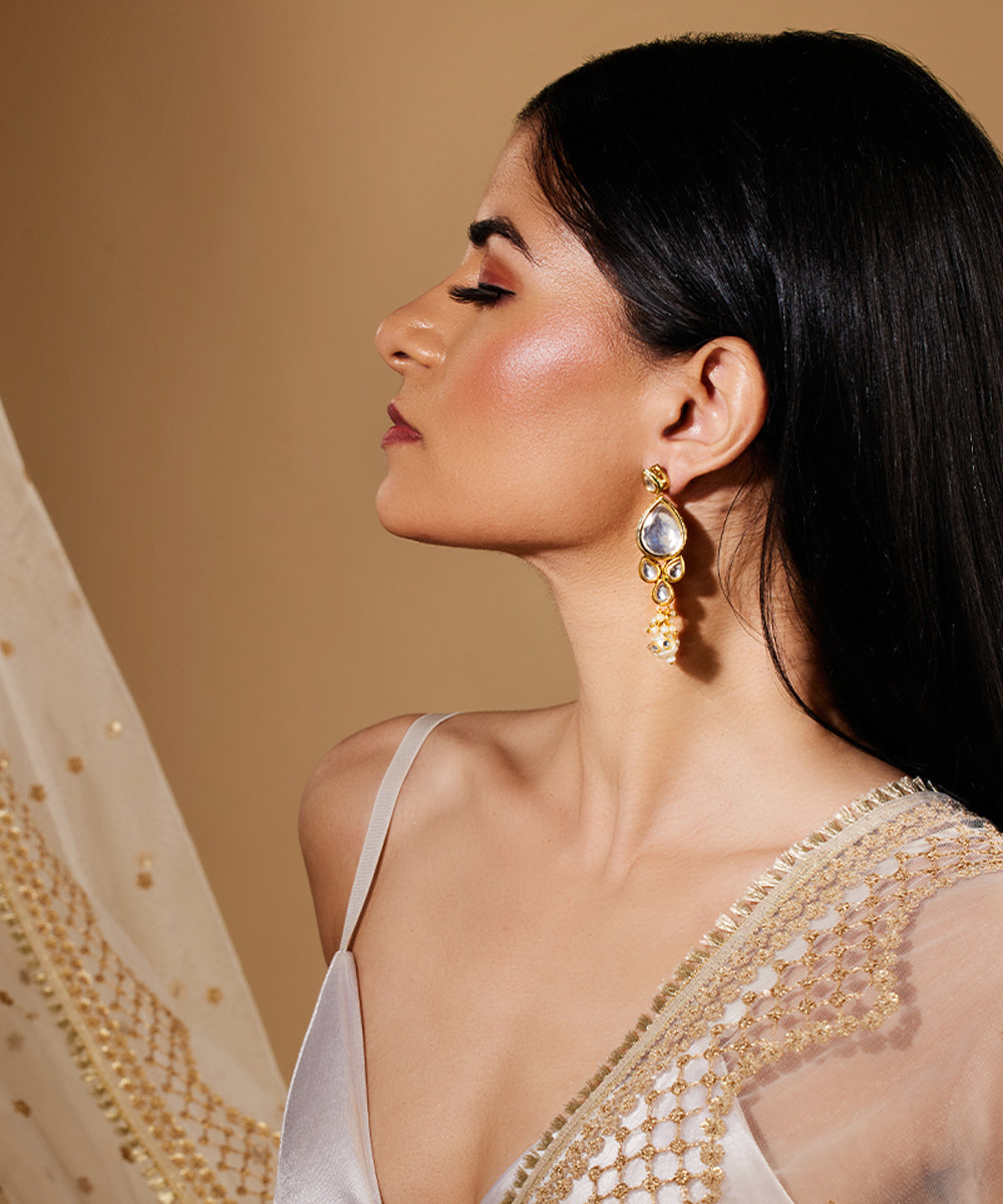 Gold Plated Uncut Kundan Studded Polki Choker Jewellery Set