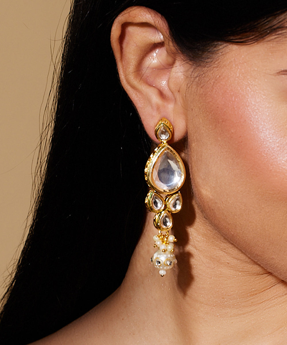 Gold Plated Uncut Kundan Studded Polki Choker Jewellery Set