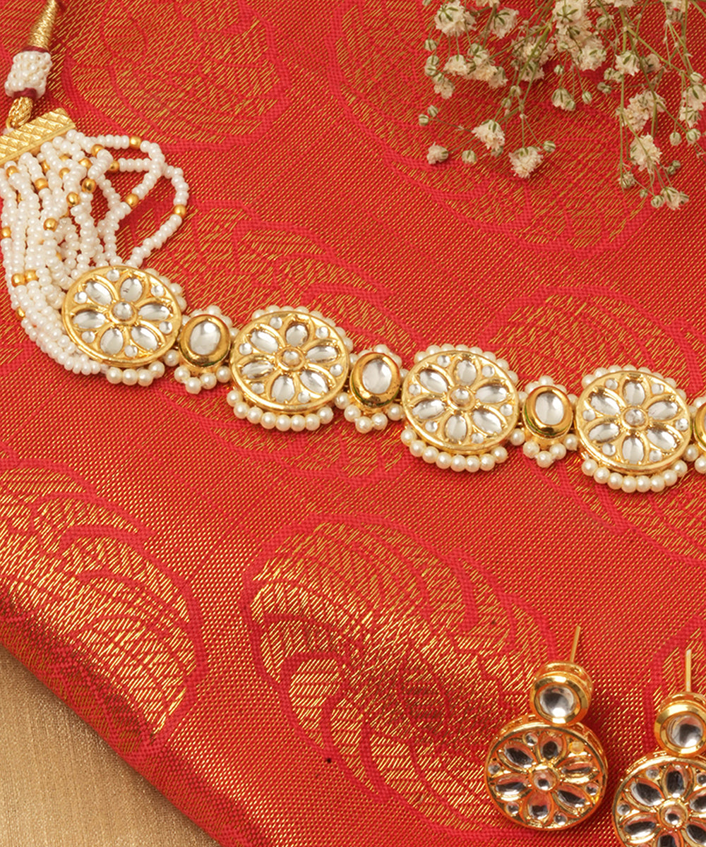 Kundan Studded Choker Set with Pearl Chain