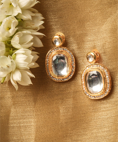 Stone Necklace and Earrings Set with White Stone Embellishments