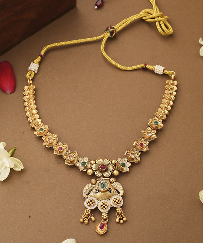 Multicolour Necklace Set with Long Earrings